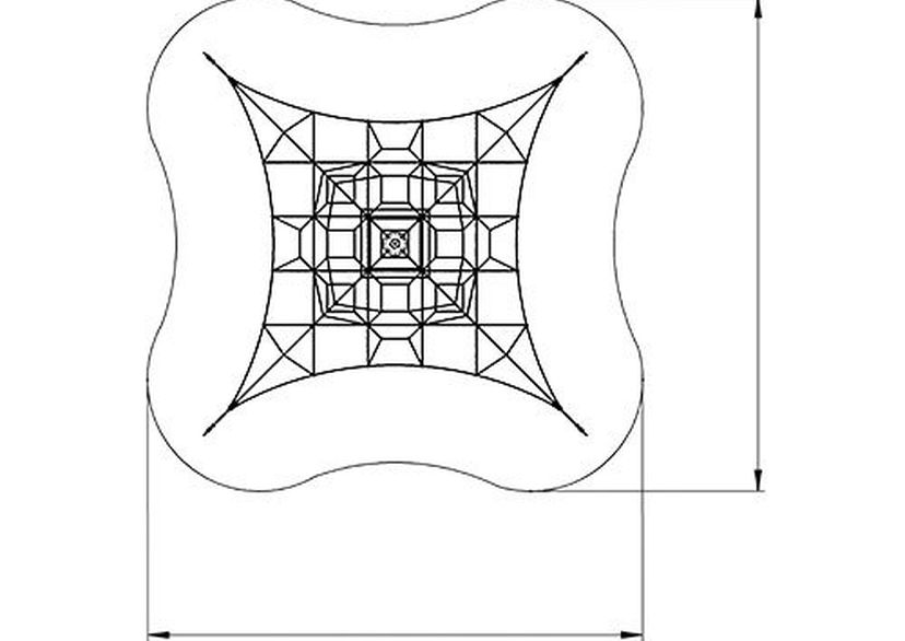 Lanová pyramida PAVOUK 4 se 4 ukotveními