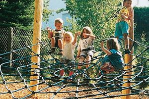 Pavoučí síť „Steindorf“, sloupy z přírodně rostlého dubu